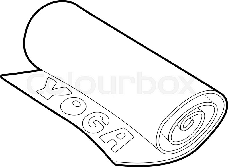 800x587 Yoga Mat Icon Outline Illustration Of Stock Vector Colourbox