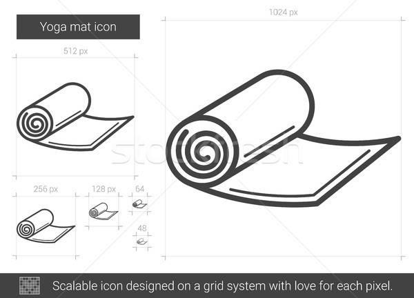 600x432 Yoga Mat Line Icon Vector Illustration Andrei Krauchuk