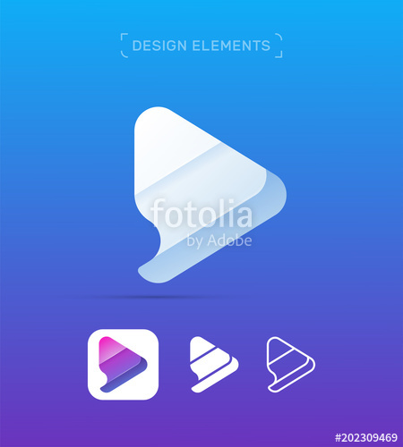 450x500 Play Button Logo Template Video And Music Player App Icon