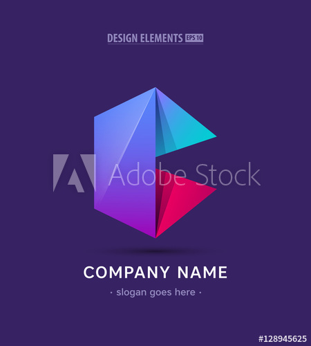 450x500 Vector Abstract Letter C Company Logo Sign Material Design App
