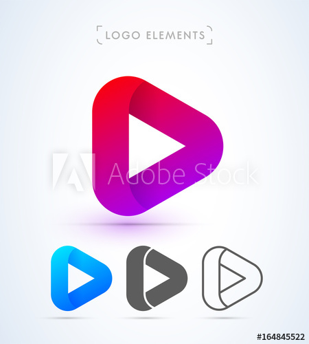 Play Button Logo In Material Design Style Application Icon 450x500 Play Button Logo In Material Design Style Application Icon