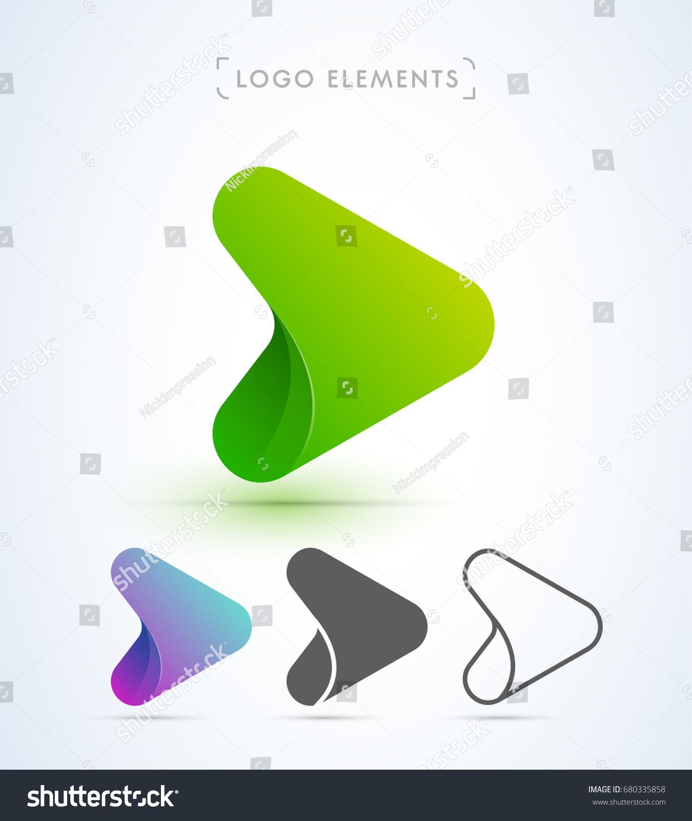 Abstract Origami Play Button Logo In Material Design Style 1350x1600 Abstract Origami Play Button Logo In Material Design Style