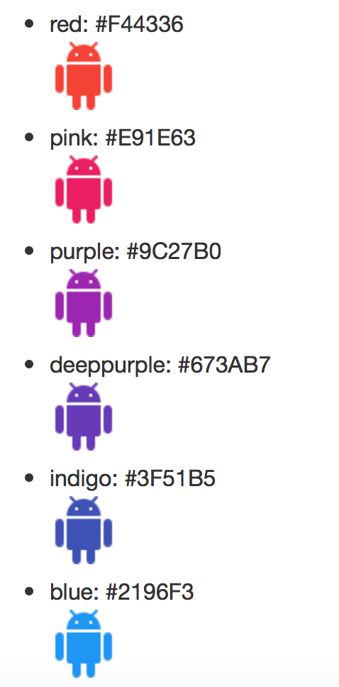 Material Design Icon Color