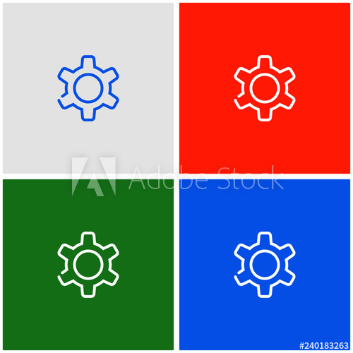 500x500 Setting Outline Flat Icon, Material Design Color, Vector