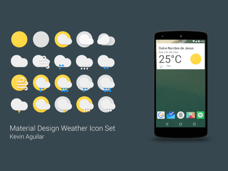 800x600 Material Design Weather Icon Set