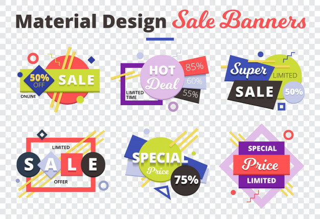 626x429 Sale Transparent Icon Set With Material Design Sale Banners