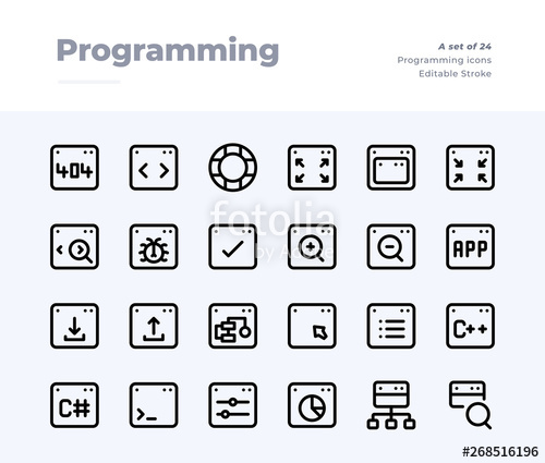 500x425 Coding And Programming Line Icons Material Design Pixel Perfect