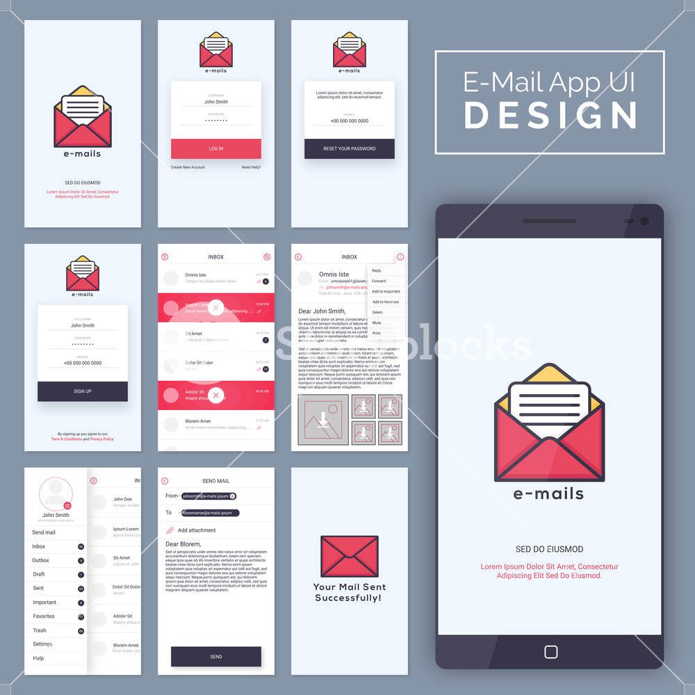 1000x1000 Material Design Ui, Ux Screens, Flat Web Icons For Mobile Apps