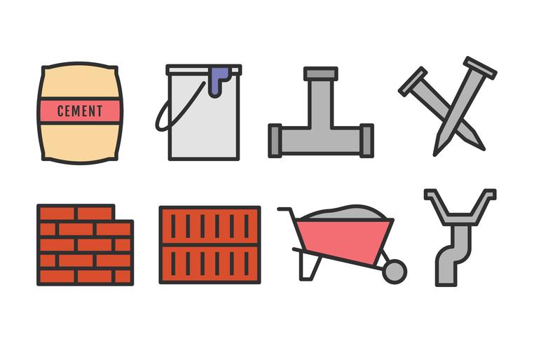 762x490 Building Material Icon Set