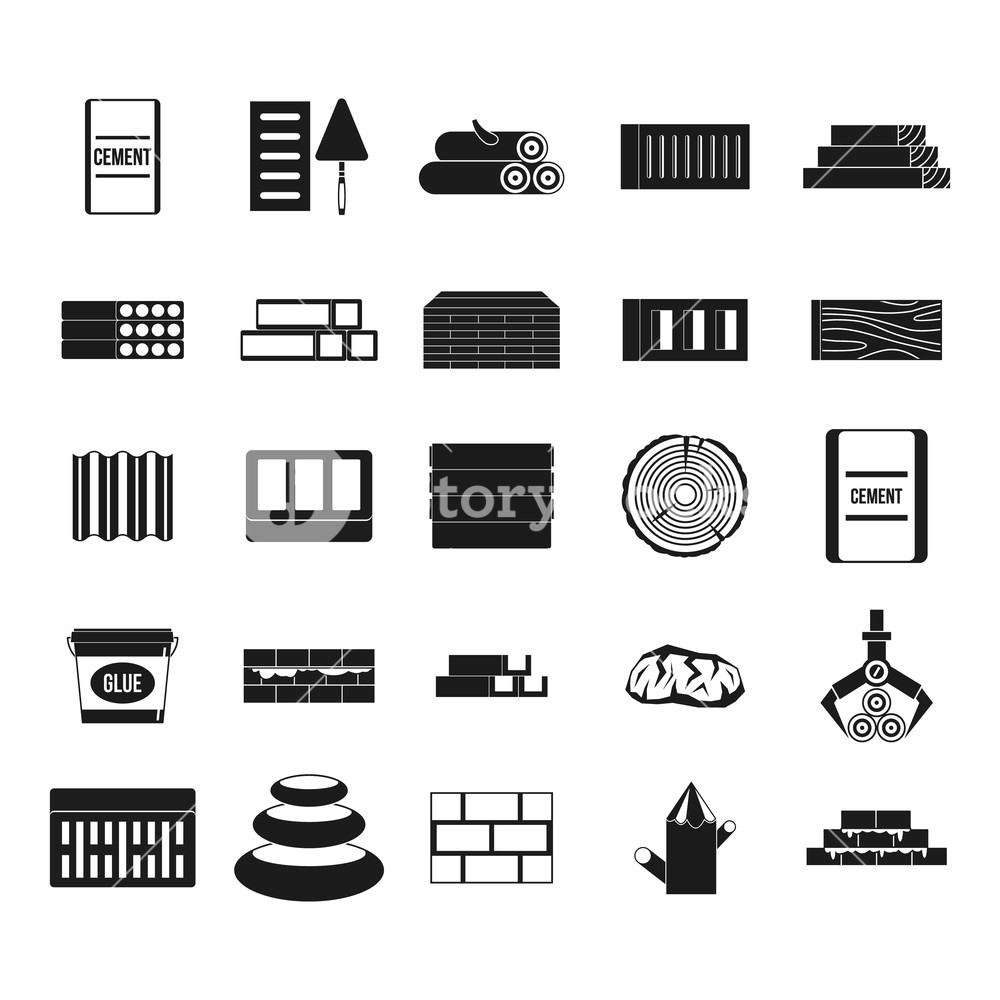 1000x1000 Construction Materials Icon Set Simple Set Of Construction