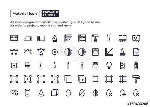 500x357 Design Element Icon Material Outline Icons Set For Website