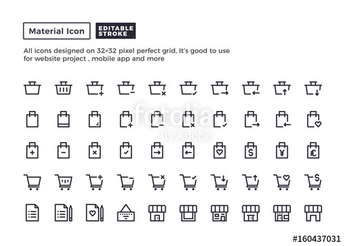 500x357 Shopping And Ecommerce Icon Material Outline Icons Set For Website