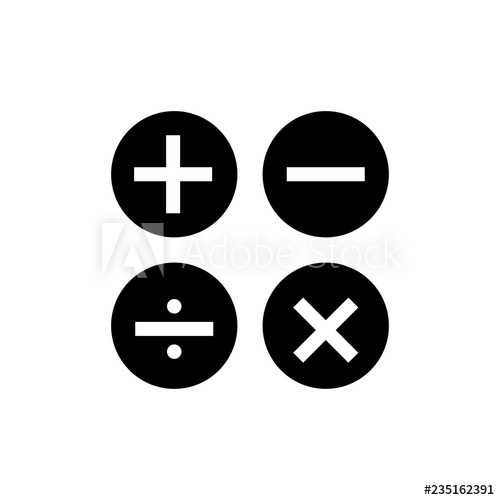 500x500 Math Icon, Isolated Flat Design