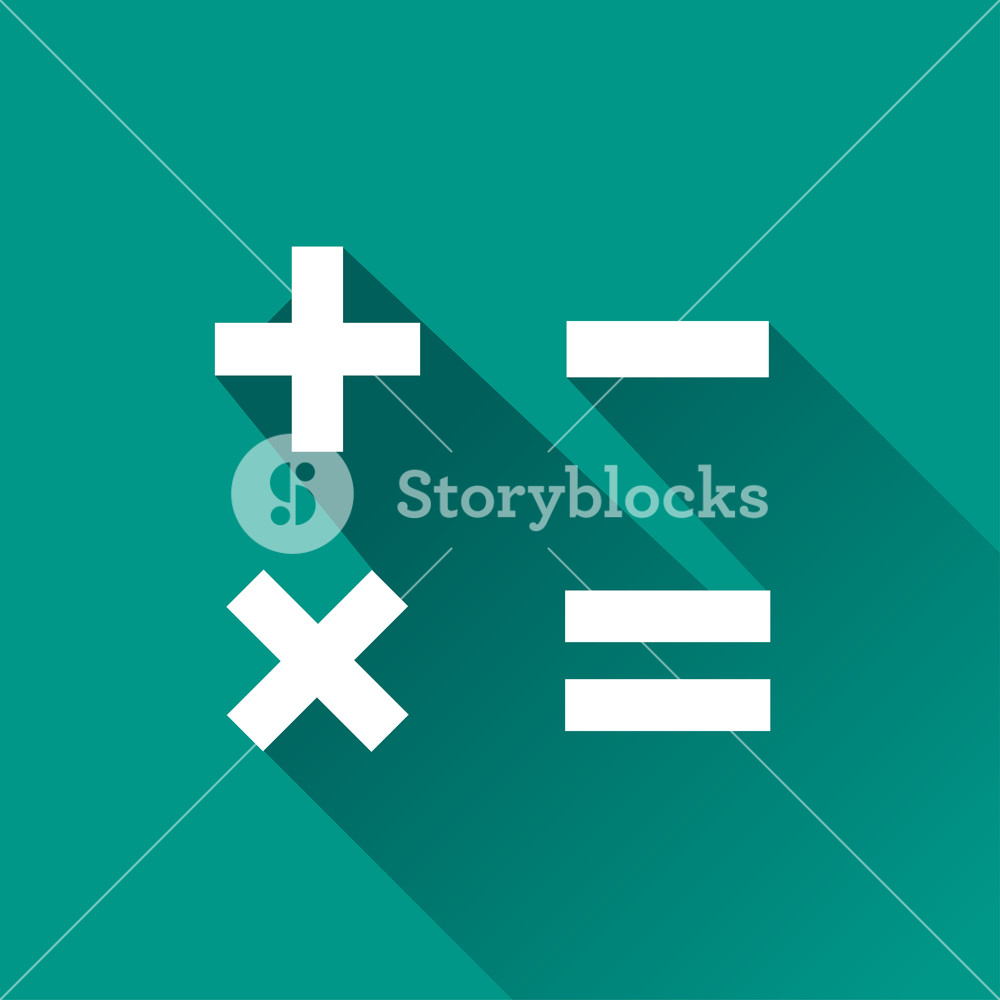1000x1000 Illustration Of Mathematics Icon Design With Shadow Royalty Free