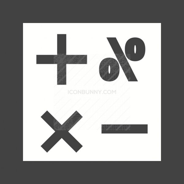 600x600 Mathematics Glyph Inverted Icon