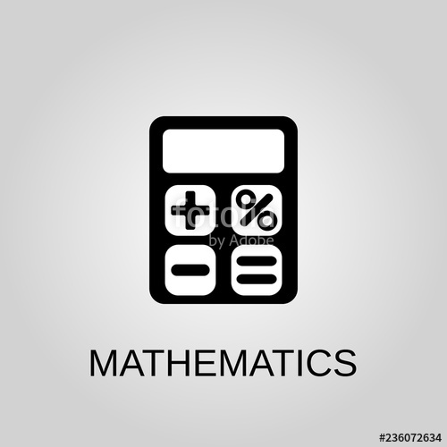 500x500 Mathematics Icon Mathematics Symbol Flat Design Stock