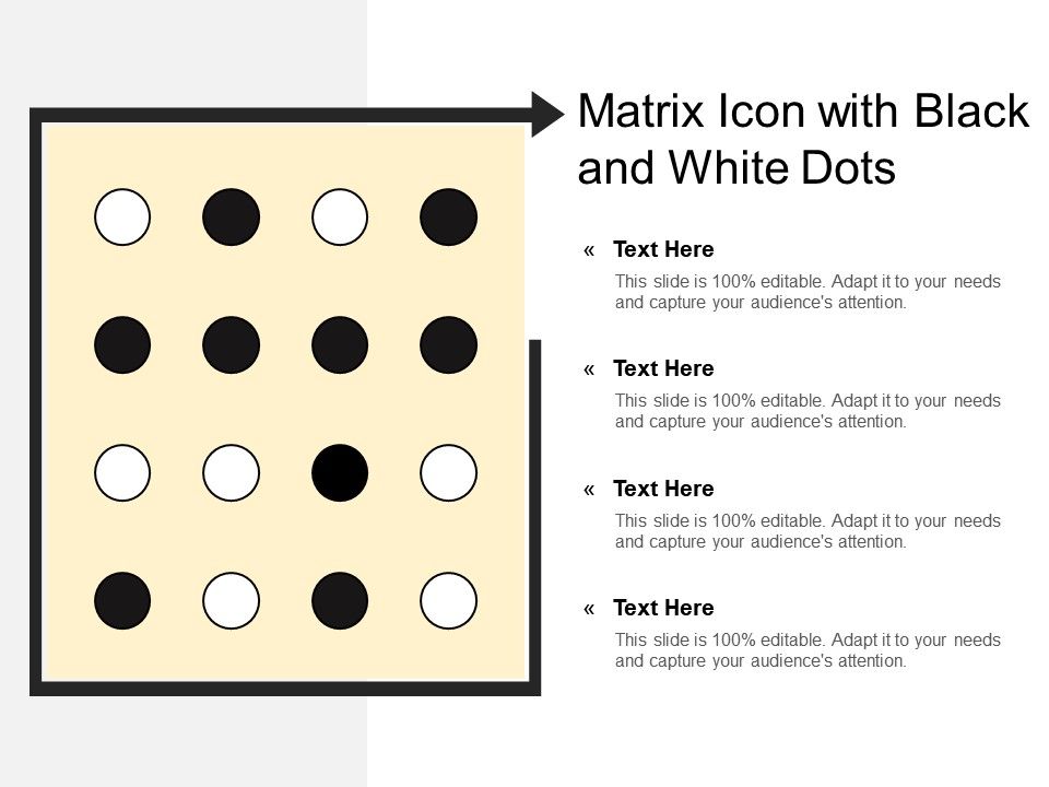 960x720 Matrix Icon With Black And White Dots Powerpoint Slide Clipart
