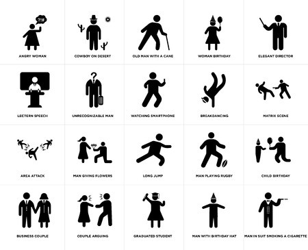 450x365 Set Of Simple Editable Icons Such As Matrix Scene, Graduated