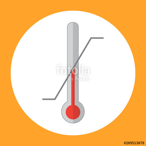 500x500 Icon Of Thermometer With Red Inside With Maximum And Minimum Scale