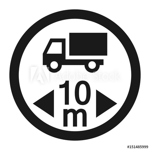 500x500 Maximum Vehicle Length Sign Line Icon