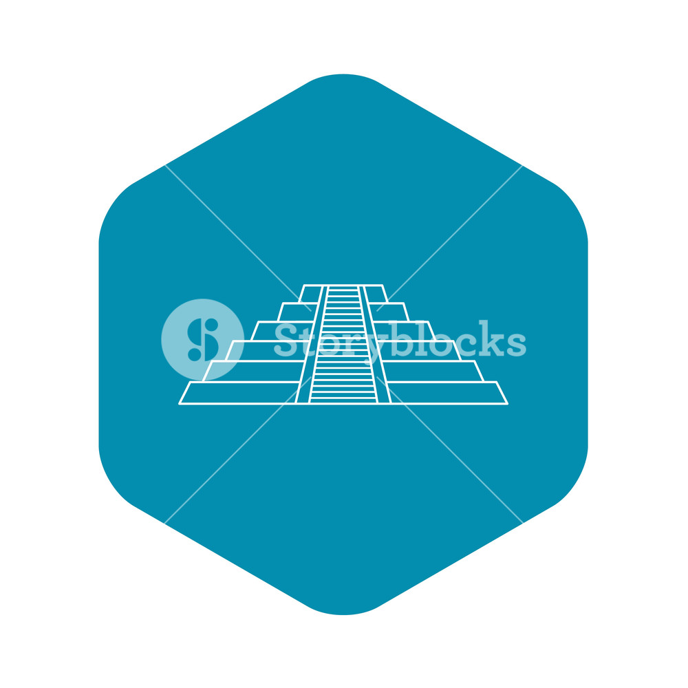 1000x1000 Chichen Itza Maya Ruins Mexico Icon Outline Illustration