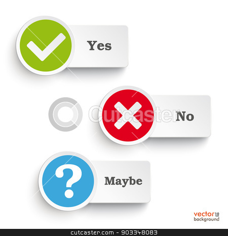450x464 Yes No Maybe Round Icons Stock Vector