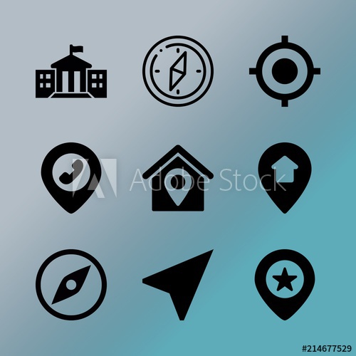 500x500 Vector Icon Set About Location With Icons Related To Mayor