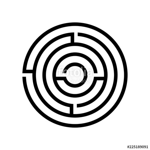 500x500 Maze Icon, Silhouette, Logo On White Background Stock Image