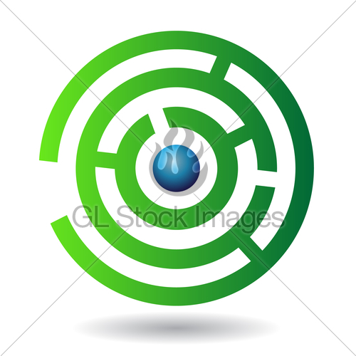 500x500 Abstract Round Maze Icon Gl Stock Images