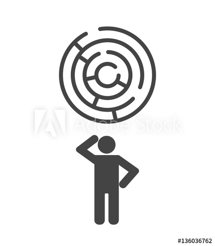 438x500 Person With Maze Icon