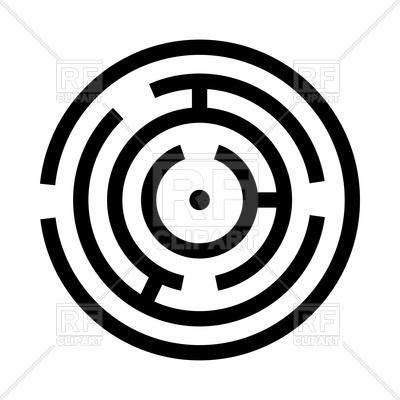 400x400 Circle Maze Or Labyrinth Black Icon Vector Image Of Objects