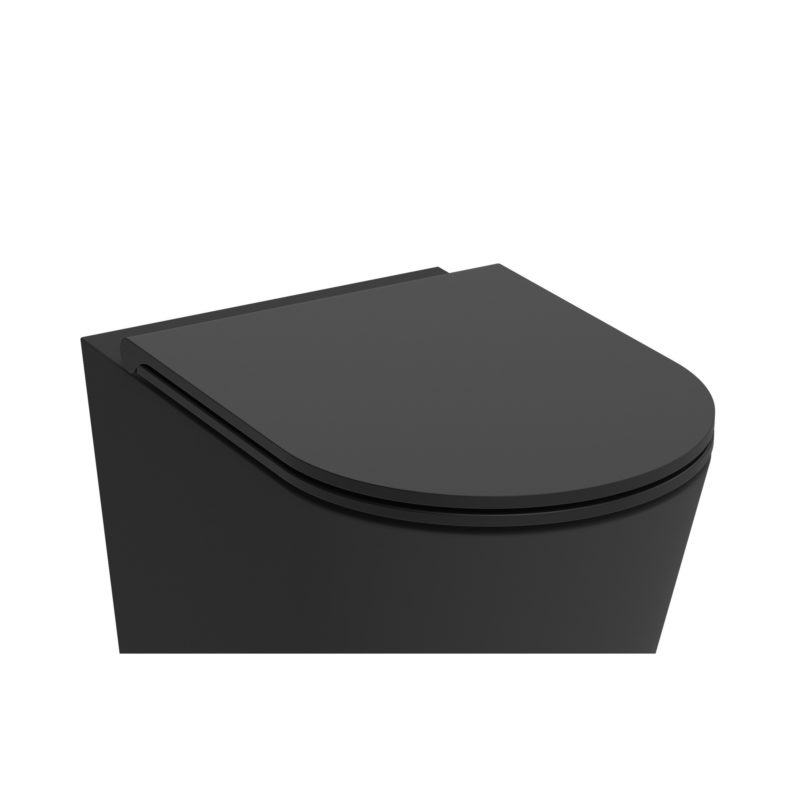 800x800 Icon Round Soft Close Seat Matte Black The Space