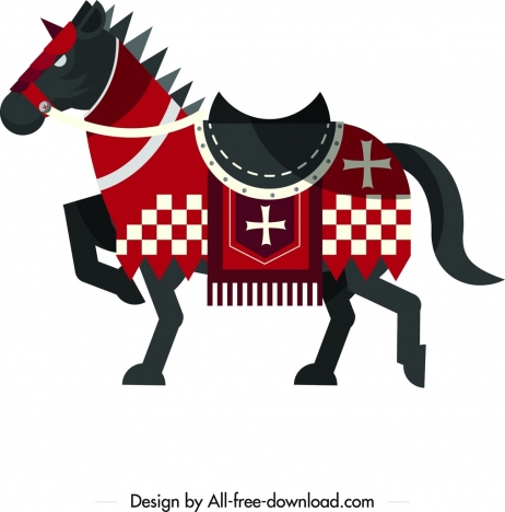462x468 Knight Horse Icon Vintage Colored Flat Design Vectors Stock