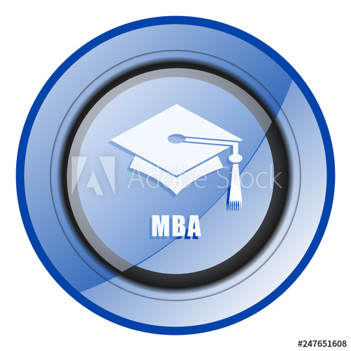500x500 Mba Round Blue Glossy Web Design Icon Isolated On White Background