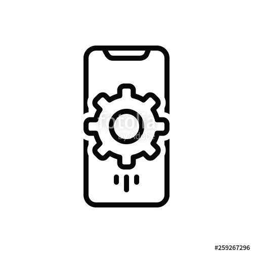 500x500 Black Line Icon For Mdm Mobile Stock Image And Royalty Free