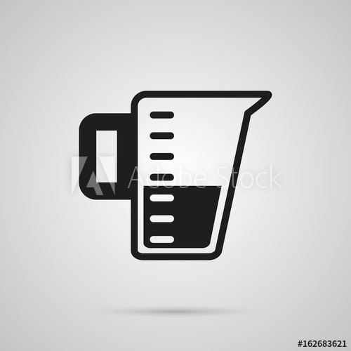 500x500 Isolated Measuring Cup Icon Symbol On Clean Background Vector