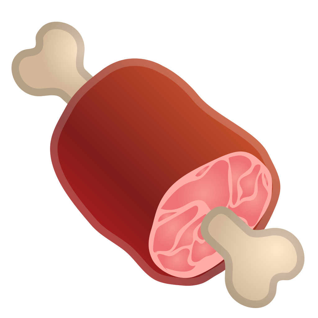 1024x1024 Meat On Bone Icon Noto Emoji Food Drink Iconset Google