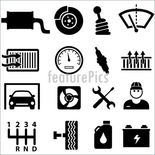 Illustration Of Car Repair And Mechanic Icons 500x500 Illustration Of Car Repair And Mechanic Icons