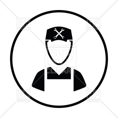 Thin Circle Design Of Car Mechanic Icon Vector Image Of People 400x400 Thin Circle Design Of Car Mechanic Icon Vector Image Of People