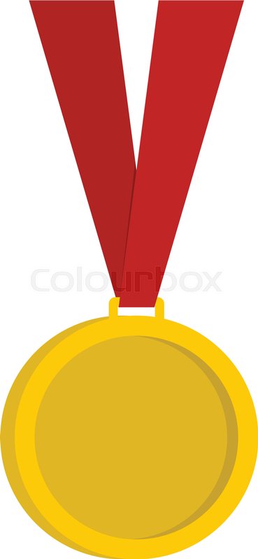 369x800 Gold Medal Icon Flat Isolated On White Stock Vector Colourbox