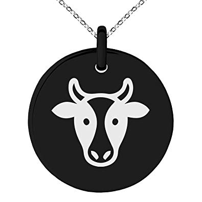 395x395 Tioneer Black Stainless Steel Cow Icon Small Medallion