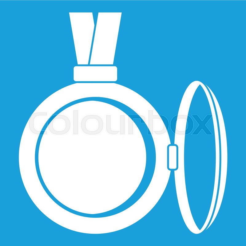 800x800 Medallion Icon White Isolated On Blue Stock Vector Colourbox