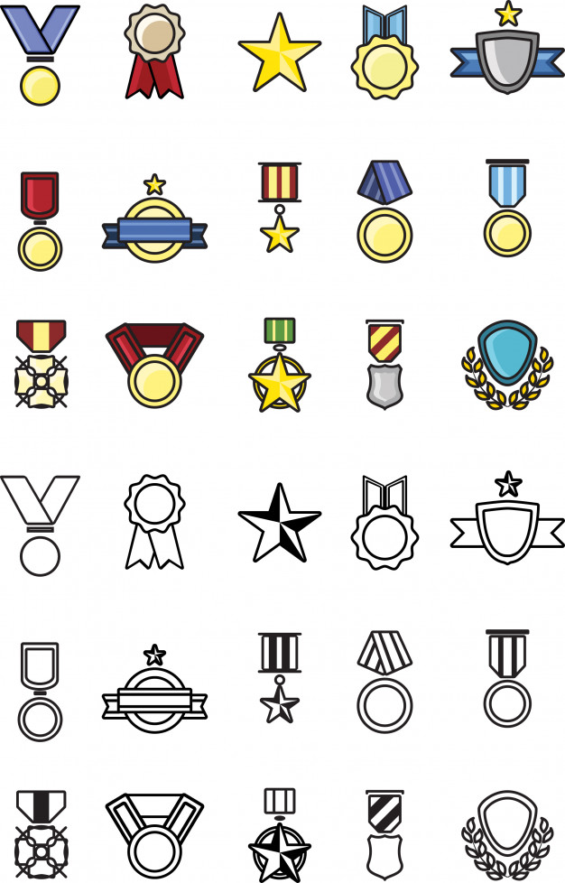 626x978 Set Of Medallion Icon Vector Premium Download