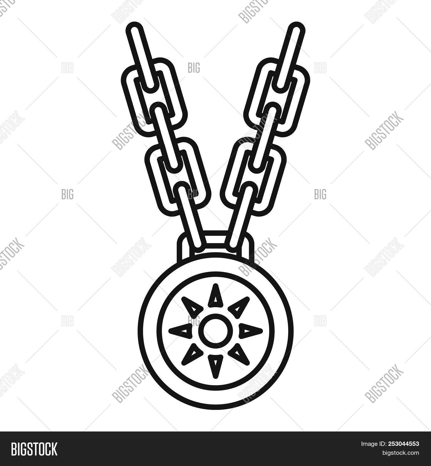 1500x1620 Necklace Medallion Icon Outline Necklace Medallion Icon