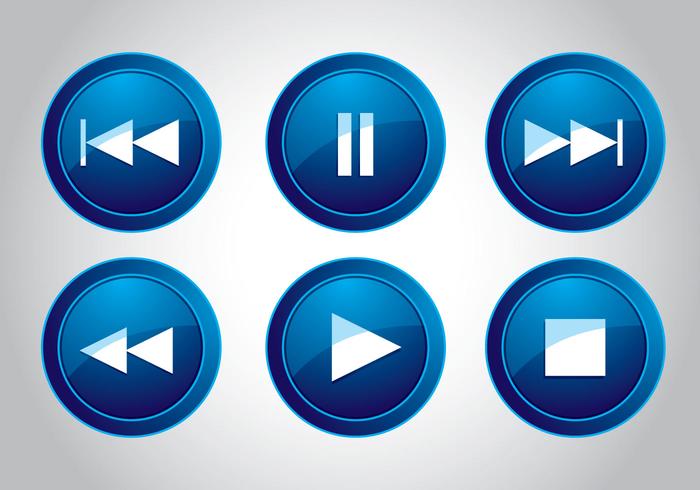 700x490 Media Button Icon Vectors