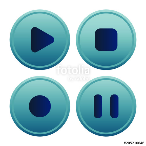 500x500 Media Button Icons Stop, Play, Pause Web Icon Vector