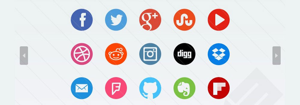 1000x350 Free Social Media Buttons Sets