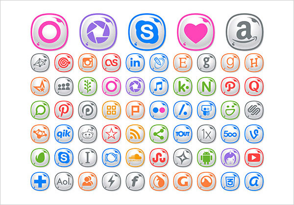600x420 High Quality Free Social Media Icon Sets Buttons Png