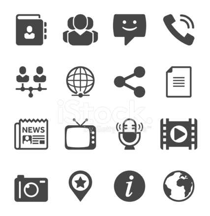 Communication Media Icon Set Unique Series Stock Vector 427x439 Communication Media Icon Set Unique Series Stock Vector