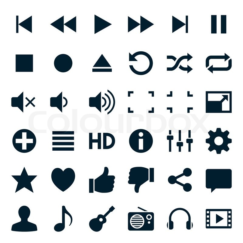 Media Player Icons Stock Vector Colourbox 800x800 Media Player Icons Stock Vector Colourbox